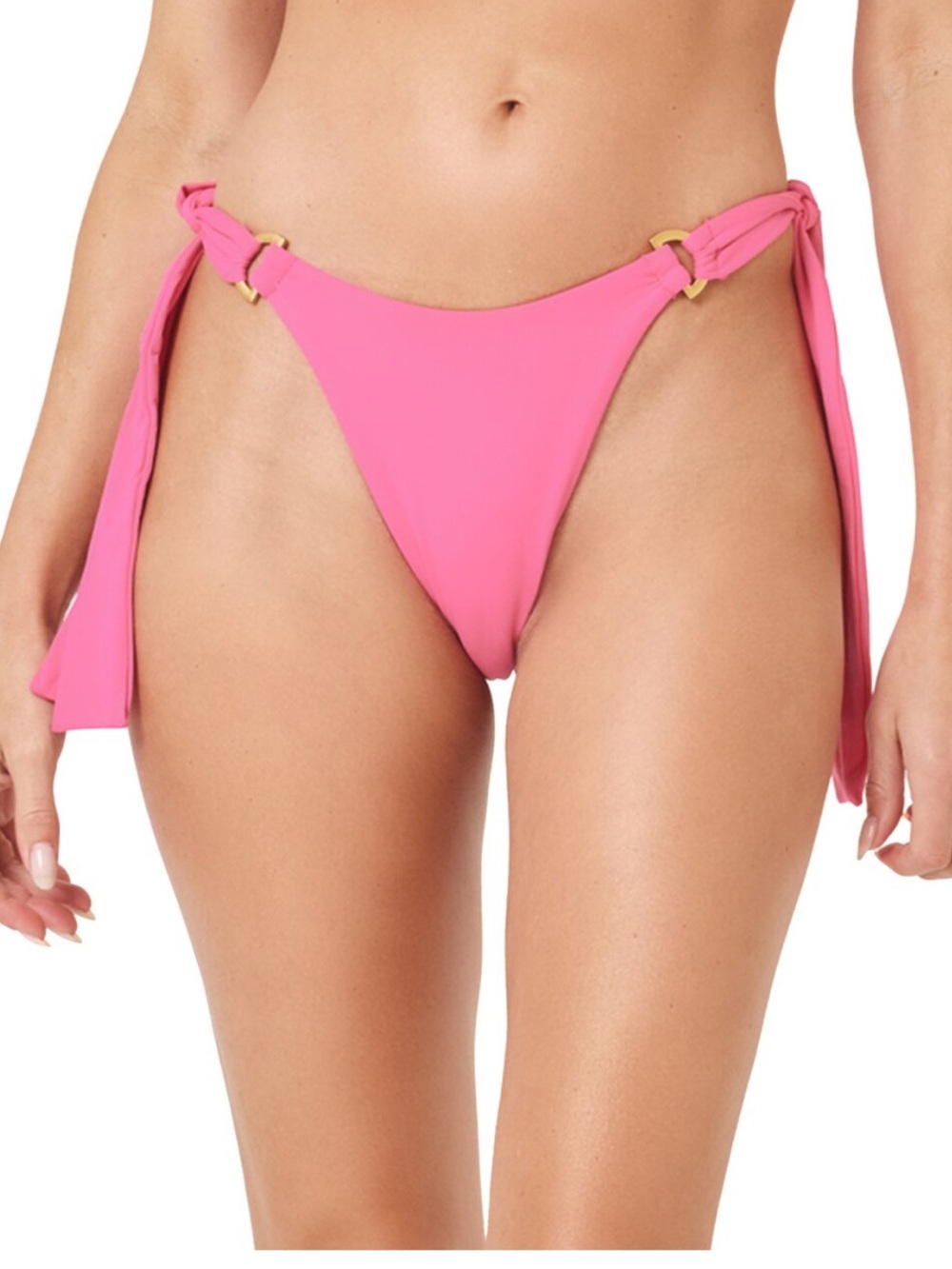 LSPACE Kiki Bikini Bottom Tanga Size L Pink Barbiecore Beach Vacation Summer